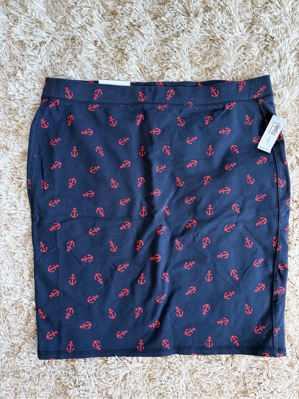 NWT Pencil Skirt with Red Anchor Print